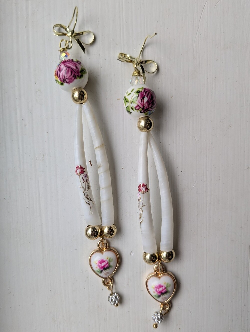 Handmade Vintage Romance Shell Earrings